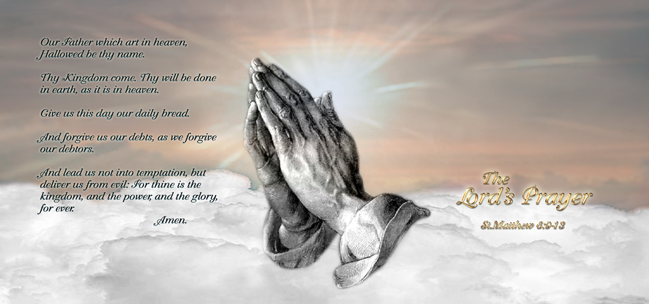 Lords Prayer Clouds Praying Hands Bronze